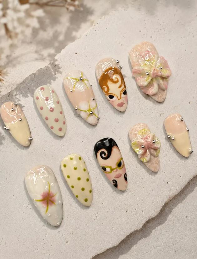 Coquette 3D Press On Nails Handmade